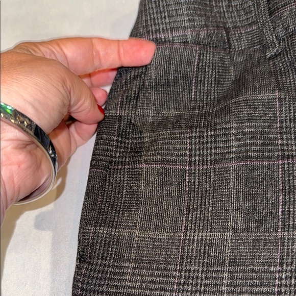 Le Chateau Pants Trousers Black Plaid Fuchsia Lines Flare Lined Women’s Sz9/10 - Picture 5 of 12